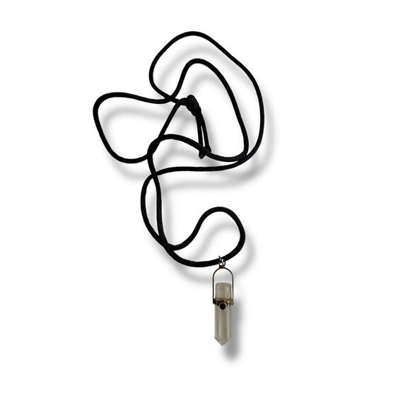 Sterling Silver & Natural Crystal Point Pendant Necklace - Picture 1 of 5